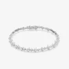 Pulsera rivière de oro blanco de 18K con diamantes en talla brillante de 2,82 cts