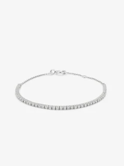 Pulsera rivière de oro blanco de 18K con diamantes en talla brillante de 0,09 cts