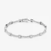 Pulsera rivière de oro blanco de 18kt con motivos geométricos