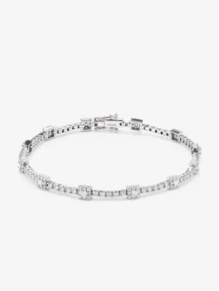 Pulsera rivière de oro blanco de 18kt con motivos geométricos
