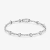Pulsera rivière de oro blanco de 18K con 155 diamantes en talla brillante con un total de 2,09 cts