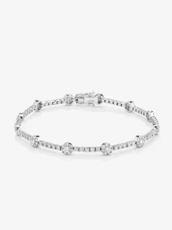 Pulsera rivière de oro blanco de 18K con 155 diamantes en talla brillante con un total de 2,09 cts