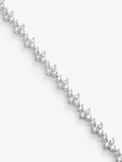 Pulsera rivière de oro blanco de 18K con diamantes en talla brillante de 2,82 cts