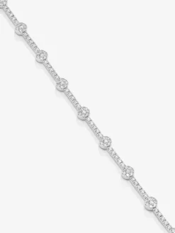 Pulsera rivière de oro blanco de 18K con 155 diamantes en talla brillante con un total de 2,09 cts