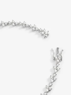Pulsera rivière de oro blanco de 18K con diamantes en talla brillante de 2,82 cts