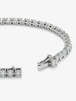 Pulsera rivière de oro blanco de 18K con diamantes en talla brillante de 0,89 cts
