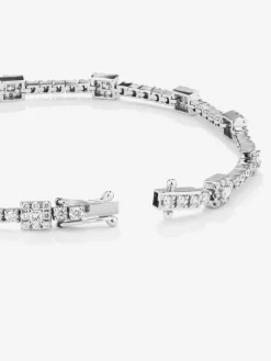 Pulsera rivière de oro blanco de 18kt con motivos geométricos