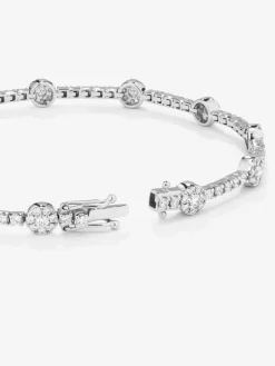 Pulsera rivière de oro blanco de 18K con 155 diamantes en talla brillante con un total de 2,09 cts