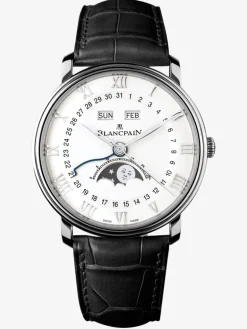 Reloj Blancpain Villeret de acero con pulsera de piel de cocodrilo, cristal de zafiro y movimiento autom&aacute;tico