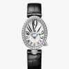 Reloj Breguet Reine de Naples de oro blanco de 18K, n&aacute;car y diamantes, pulsera de piel, con cristal de zafiro y movimiento mec&aacute;nico