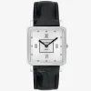 Reloj de acero inoxidable y pulsera de piel, con cristal de zafiro y movimiento de cuarzo