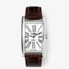 Reloj de acero inoxidable y pulsera de piel, con cristal de zafiro y movimiento de cuarzo