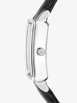 Reloj de acero inoxidable y pulsera de piel, con cristal de zafiro y movimiento de cuarzo
