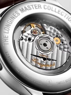 Reloj de acero inoxidable con correa de piel de caim&aacute;n marrón, cristal de zafiro y movimiento autom&aacute;tico