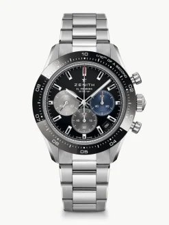 Reloj Zenith Chronomaster de acero, pulsera de nylon y movimiento autom&aacute;tico con sistema de rotor bidireccional