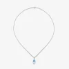 925 silver pendant with pear-cut sky blue topaz