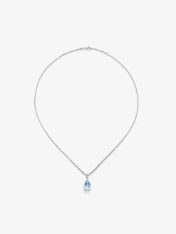925 silver pendant with pear-cut sky blue topaz